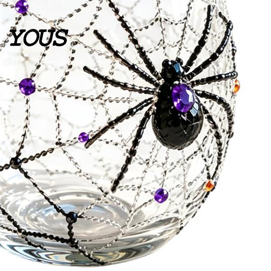 Exquisite Holiday Gifts for Friends Halloween 3D Embossed Glass, Pumpkin Ghost Spider Web Painted Tumbler, Stylish Party Drinkware Accessories