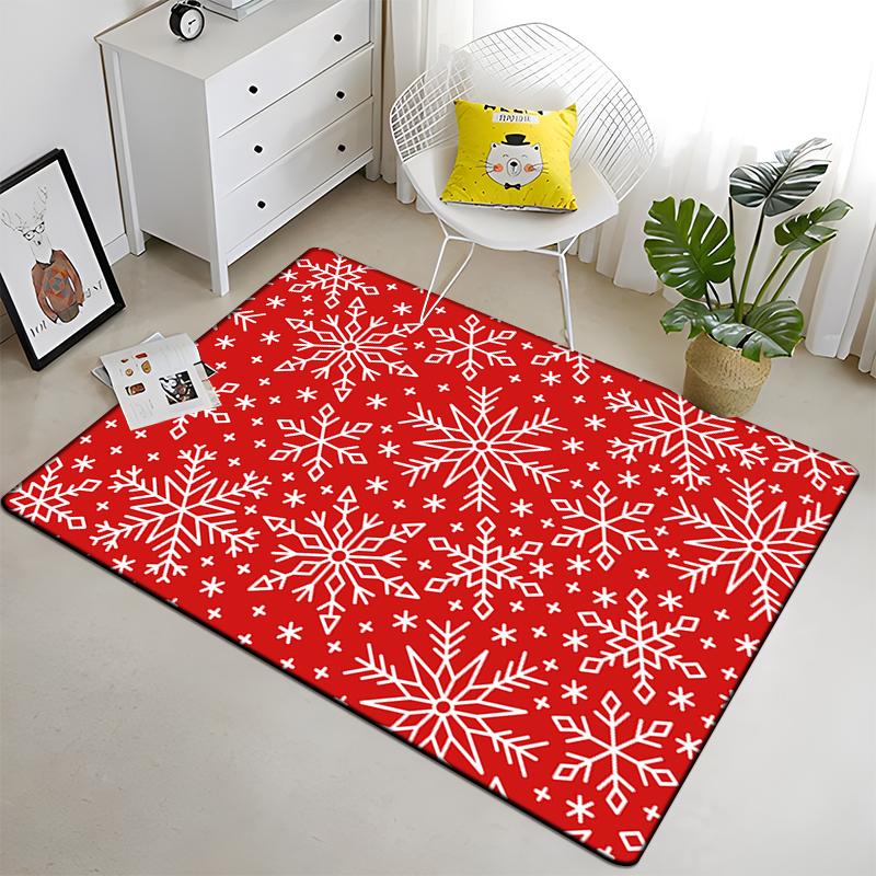 Snowflake Christmas Gift Afire In Winter Printed Carpet for Living Room Large Area Rug Soft Mat E-sports Chair Carpets Alfombra