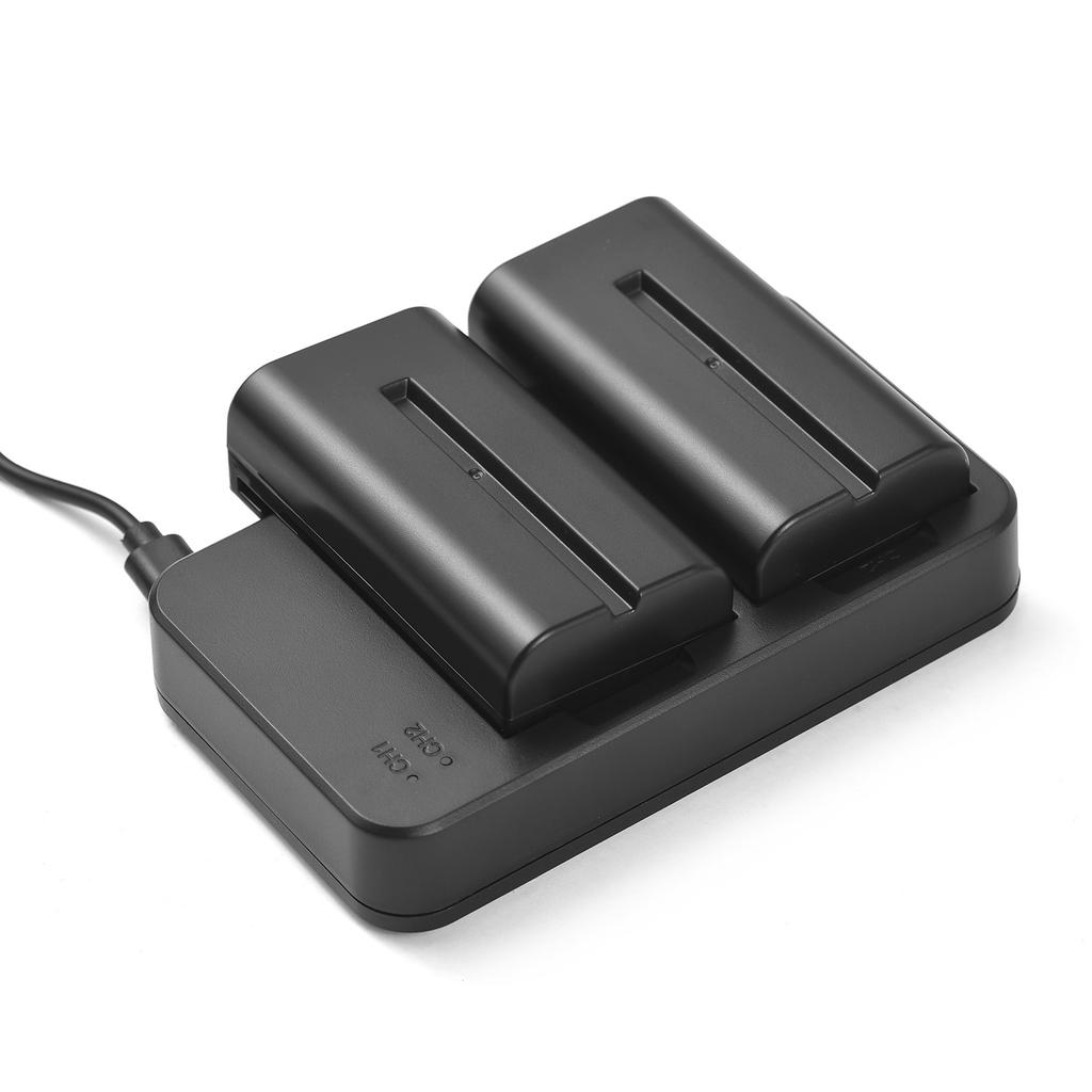 Camera Battery Charger Kit 7.4V 2600mAh Battery 2 Slot Battery Charger USB Charging Cable for NP F550 F570