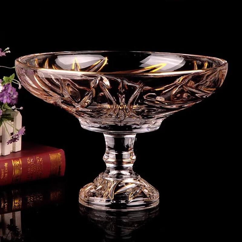 Fulaiwenzi Golden Windmill European Style Glass Fruit & Candy Dish