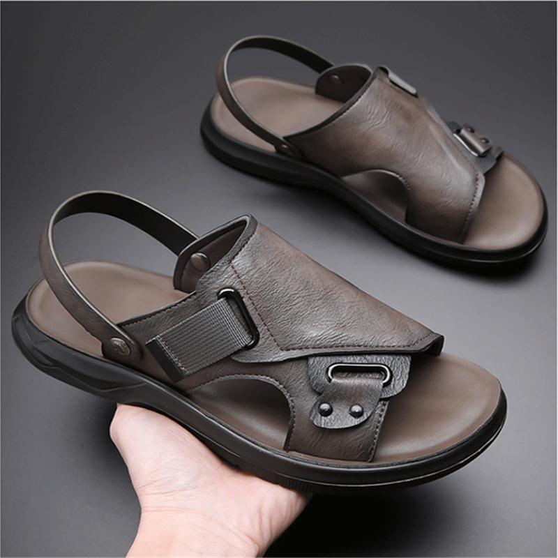 Heren Leren Sandalen Zomer Klassieke Herenschoenen Slippers Zachte Sandalen Heren Romeinse Comfortabele Buiten Wandelschoenen