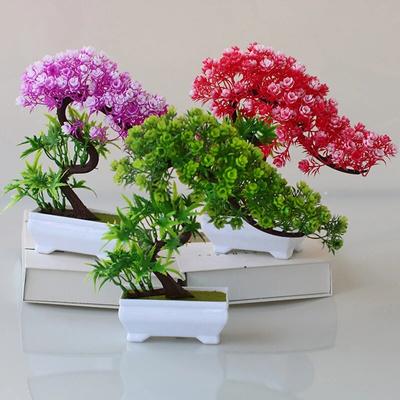 Plantas de plástico artificiais Bonsai Pequeno vaso de árvore Vaso de flores Arranjo de plantas falsas Enfeites Sala Casa Mesa Jardim Decoração