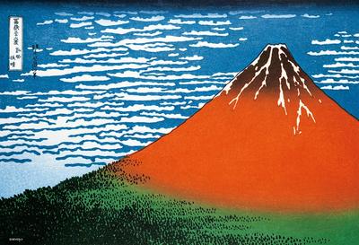 In Beverly Jigsaw Red Fuji Views of Mount Clear Fine Winds [Made Japan] 300-Piece Puzzle - Thirty-Six Fuji, Skies, - (26x38cm) 300-130