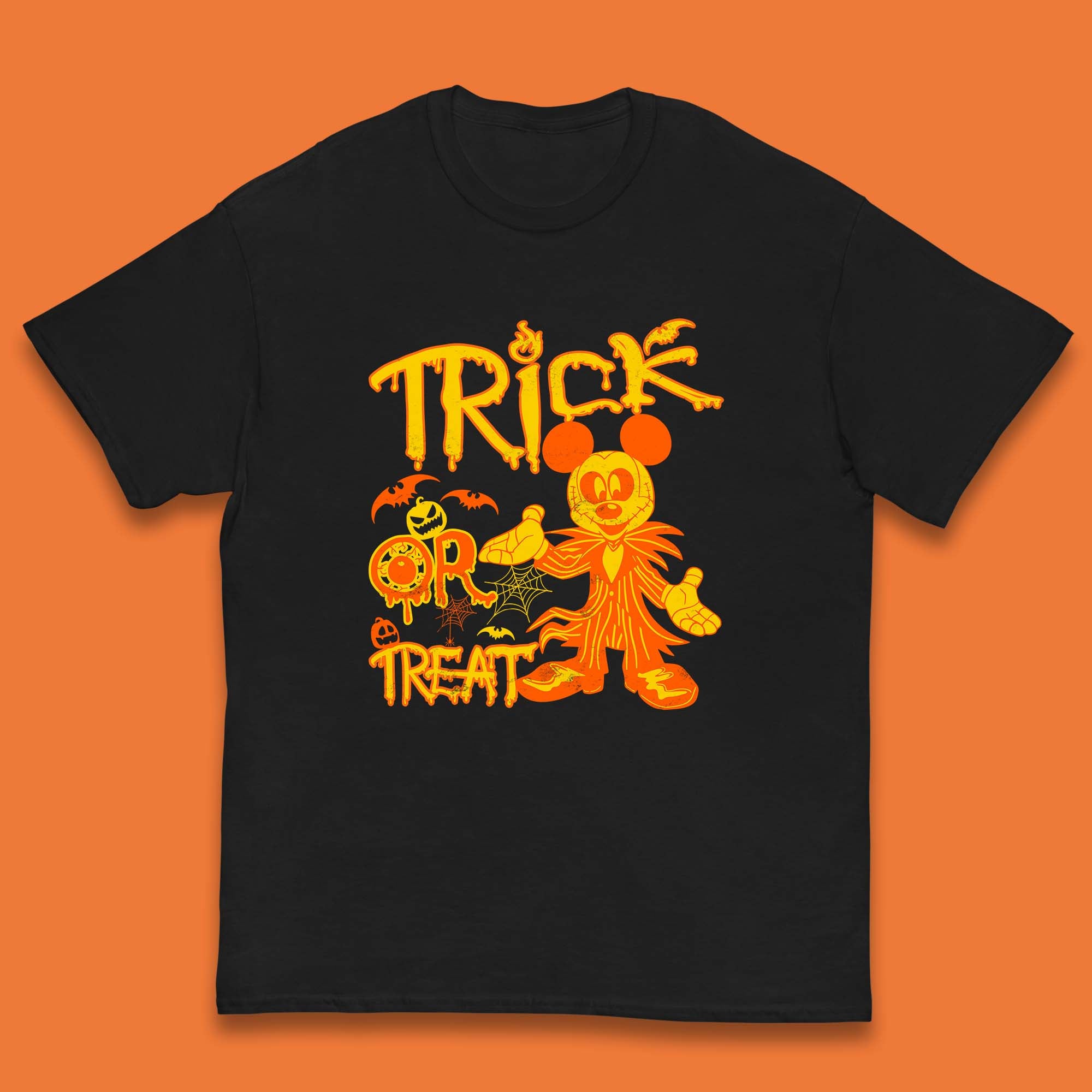 Trick Or Treat Halloween Mickey Jack Skellington Kids T Shirt 100