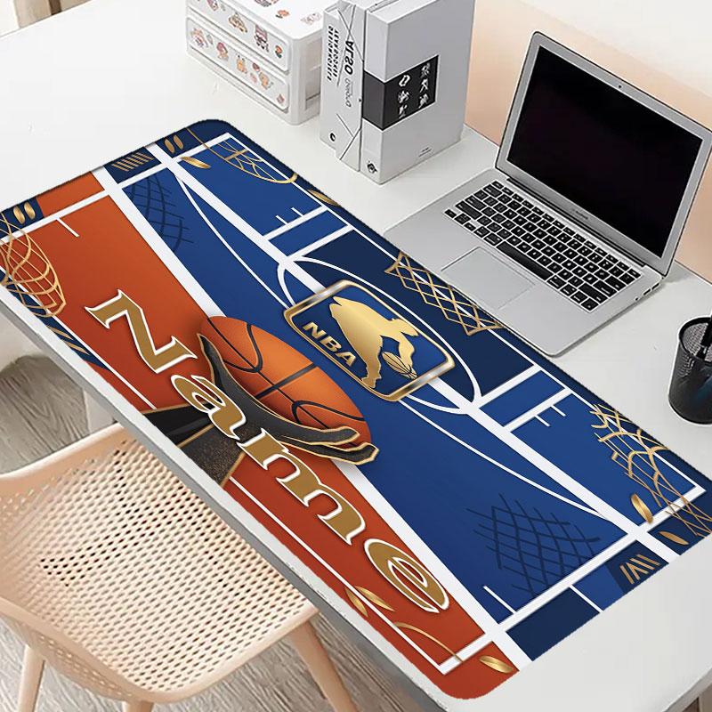 Personlig Mousepad med NBA-mønster og Navn, Skrivebordsmåtte til Bærbar PC, Dekorativ Skrivebordsmåtte til Hjemmet, Tastaturunderlag Gave