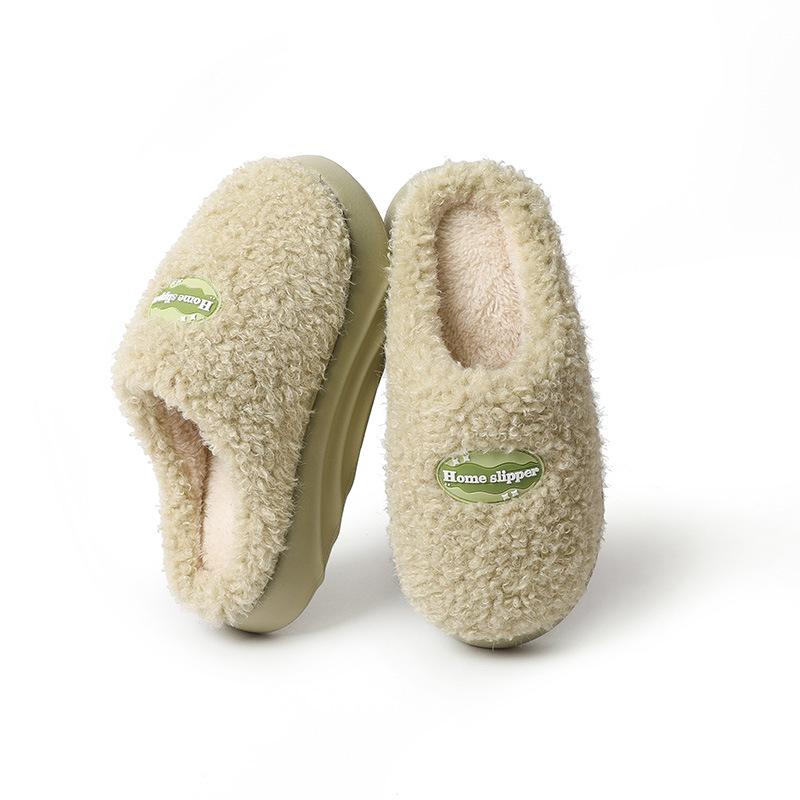 2025 Autumn/Winter Women's Plush Postpartum Non-Slip Odor-Resistant Cotton Slippers