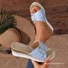 Sandales d'été à plateforme épaisses pour femmes avec boucle de ceinture, Chaussures décontractées légères, Disponibles en grandes tailles.