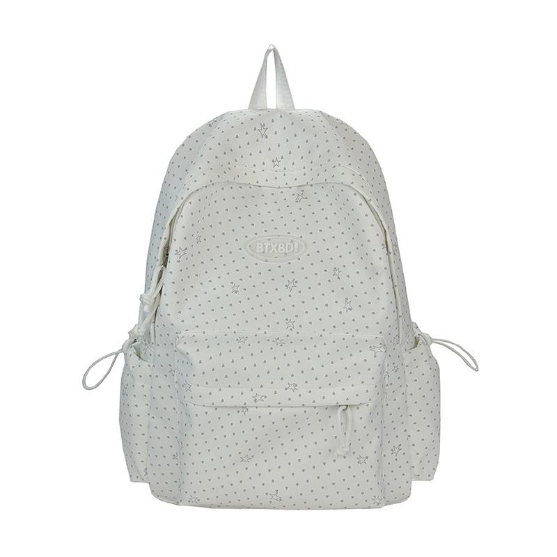 Zaino versione coreana ins Piccolo zaino fresco a pois Grande capacità semplice e versatile Zaino scolastico per studenti Zaino casual alla moda da donna