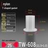 T-förmiger Nylon-Kunststoff-Dichtungsring und Schraubwellenhülse (Für dich: M2-M35)