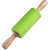 Mini Rolling Pin, Kids Rolling Pins Wooden Handle Non-stick Silicone Rolling Pins Pastry Brushes Dough Roller For Baking Pizza Cookie Pastry, (red, Gr
