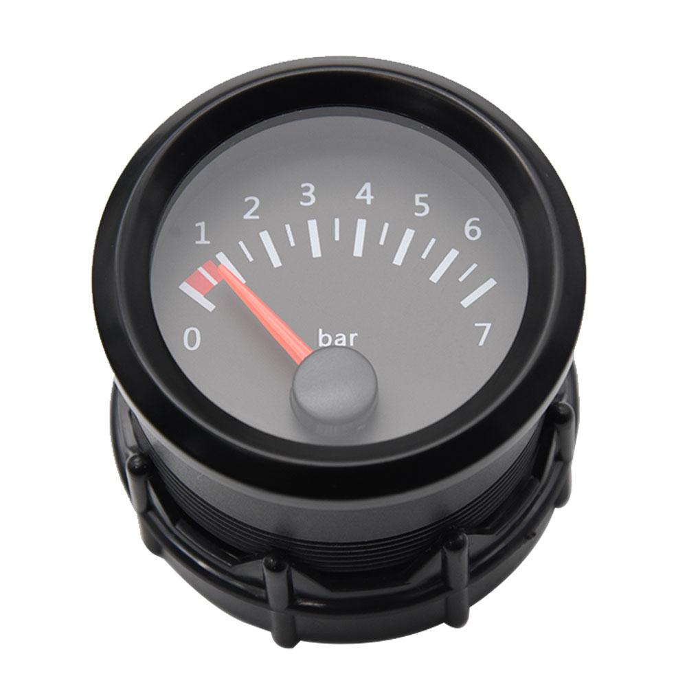 Universal 52MM Racing Gauge Oil Pressure Gauge 0-7 Bar Oil Pressure Meter 1/8NPT Oil Press Sensor for Car White LED Light Custom
