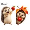 Maple Leaf Window Decals Fall Static Clings, Autumn Hedgehog Glass Decals, Reusable Decorations PVC Stickers for Home, Shop Storefront Harvest Season