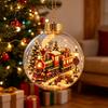 Year Round Home Accent Lighted Clear Christmas Ball Ornaments, Cute Santa Claus/Tree/Snowman/Angel Figure Inside Portable Light Decor The Xmas Hanging