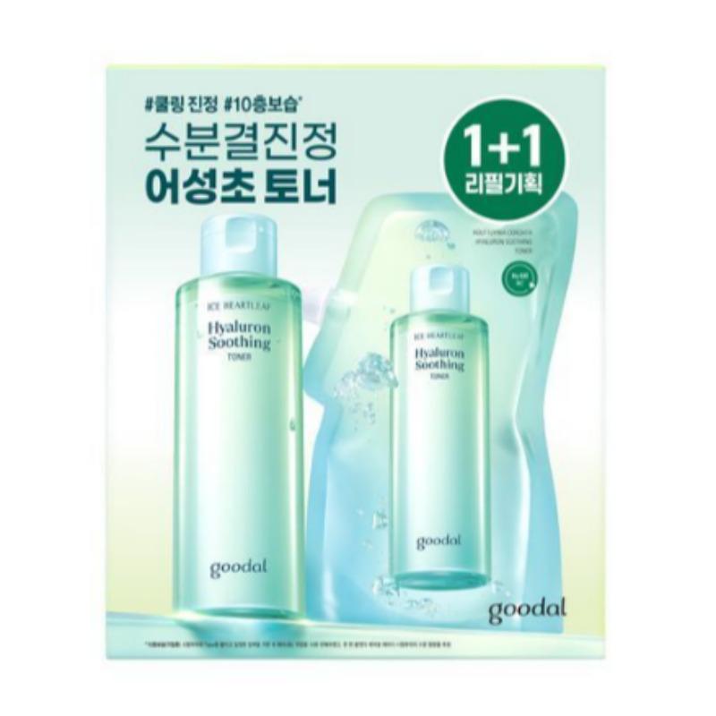 

Gudal Houttuynia Hyaluron Успокаивающий тонер 350 мл Набор для пополнения (+350 мл пополнения)