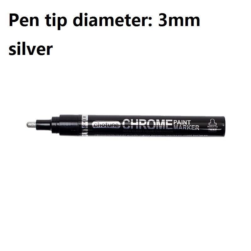 Ηλεκτρομεταλλευτικός καθρέφτης Silver Paint Εγχειρίδιο επισκευής Επιχρωμιωμένο μεταλλικό αδιάβροχο ελαστικό κεραμικό Εγχειρίδιο DIY Touch-up Paint 0,7mm/1mm/3mm Μύτη στυλό
