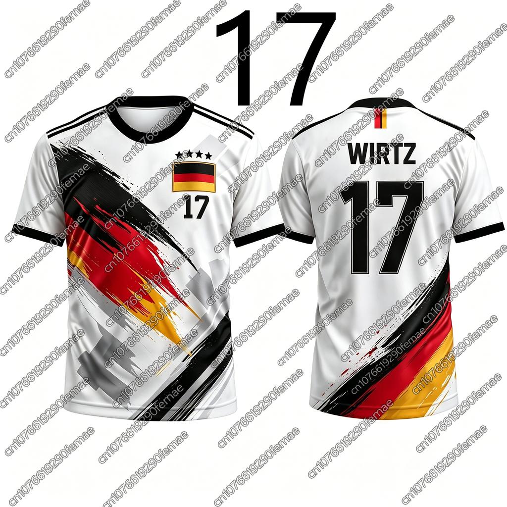 Germany Style 2026 Summer Soccer T-Shirt Boys Girls Men Women Couple Match Soccer Training Sportswear Outdoor Hiking Top