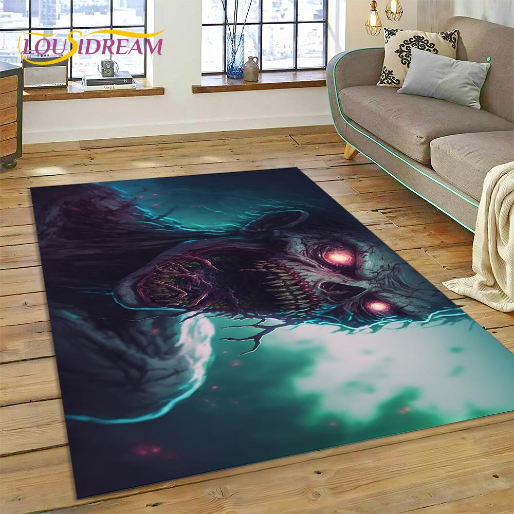 Gothic Horror Monsters Demon Ghost Carpet Rug for Bedroom Living Room Home Sofa Decoration,Children Game Large Decor Floor Mat