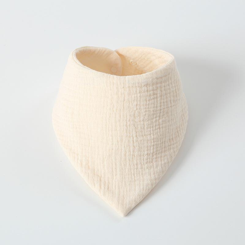 Baby Triangle Bib Pure Cotton Muslin Newborn Drool Bib Absorbent Spit Up Protection 6 Layer Snap Closure Infant Feeding Bib