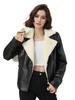 Winter Fashion Overcoat Thick Fur One-Piece Large Size Jacket Women's Leather Coat Custom