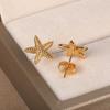 Gold Color Ear Studs Ocean Style Starfish Earrings High Quality Ear Jewelry  Gift