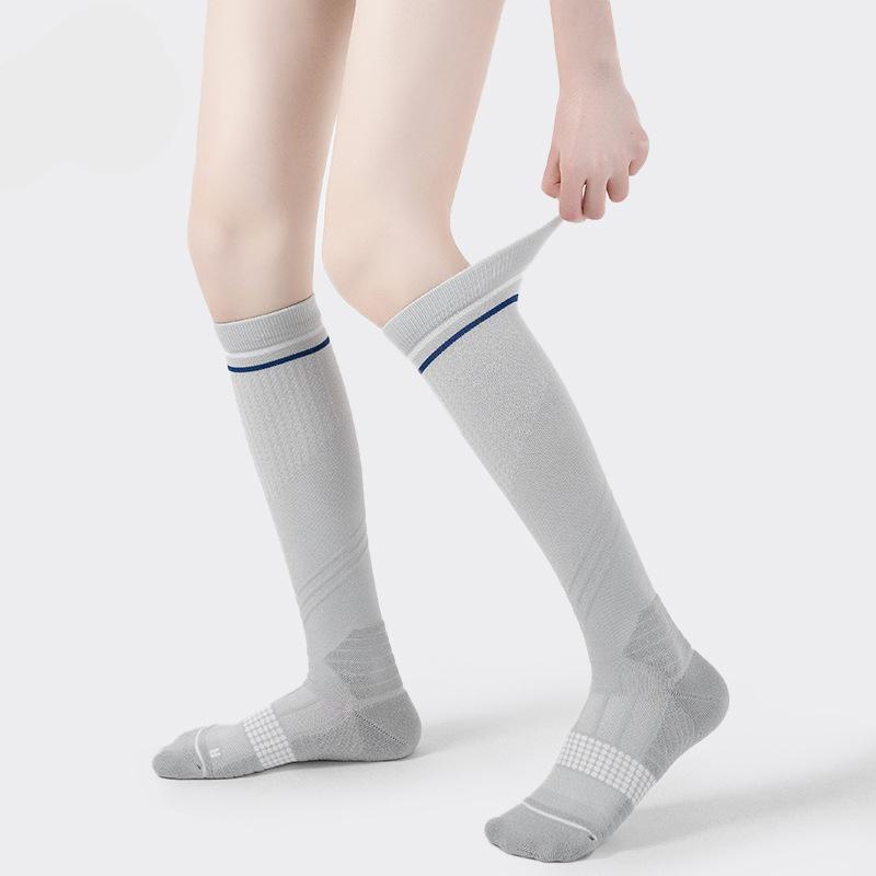 Premium Luxury Knee High Compression Socks Breathable Mesh Women Yoga Running Sports Socks Anti-bacterial