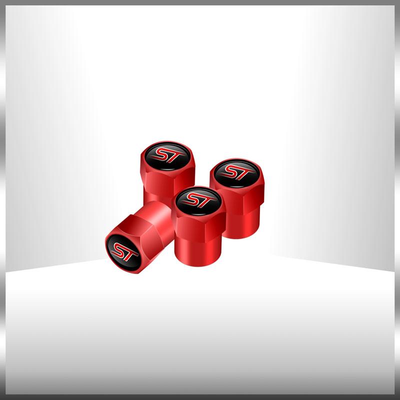ZLKQ1 Car Styling 4Pcs/Set ST Logo Car Wheel Tire Valve Caps Covers Decor For Ford Focus Fiesta Mondeo MK1 MK2 MK3 MK4 Ranger
