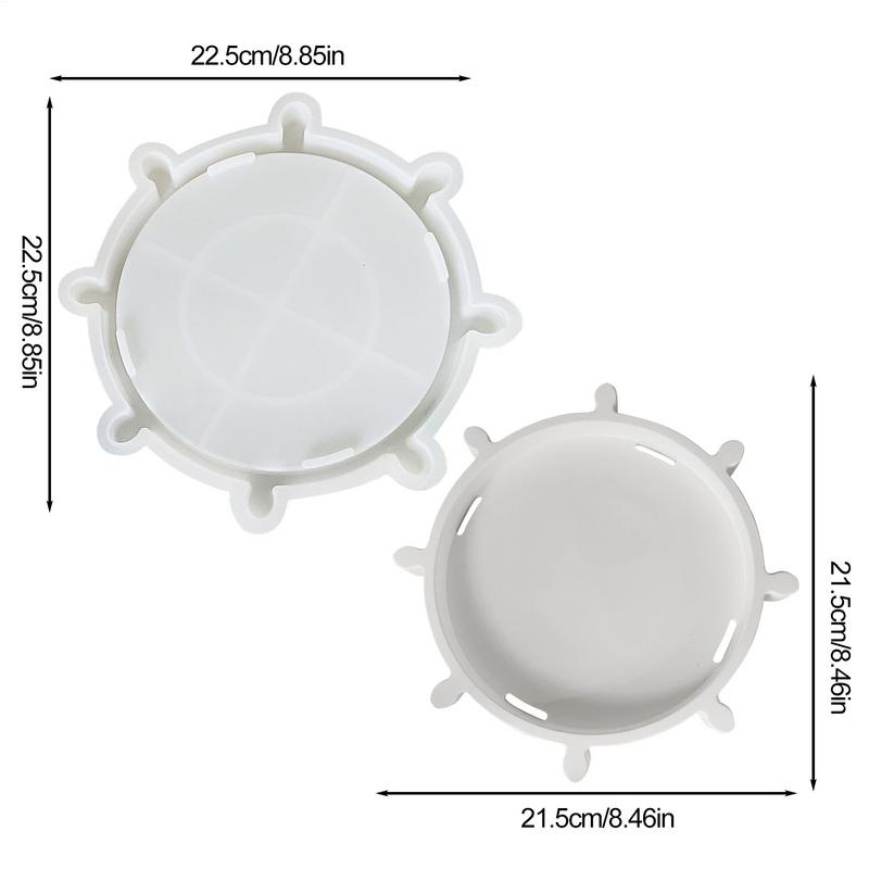 Silicone Tray Mold Serving Tray Mold Art Craft Rudder Design Cement Moulds For Room Decoration Wedding Table Home Resin Casting
