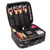 INOVERA (LABEL) Faux Leather Makeup Organizer Bag for Women, Girls & Bride - Travel Cosmetic Kit Storage Organiser - Toiletry Vanity Box with Adjust