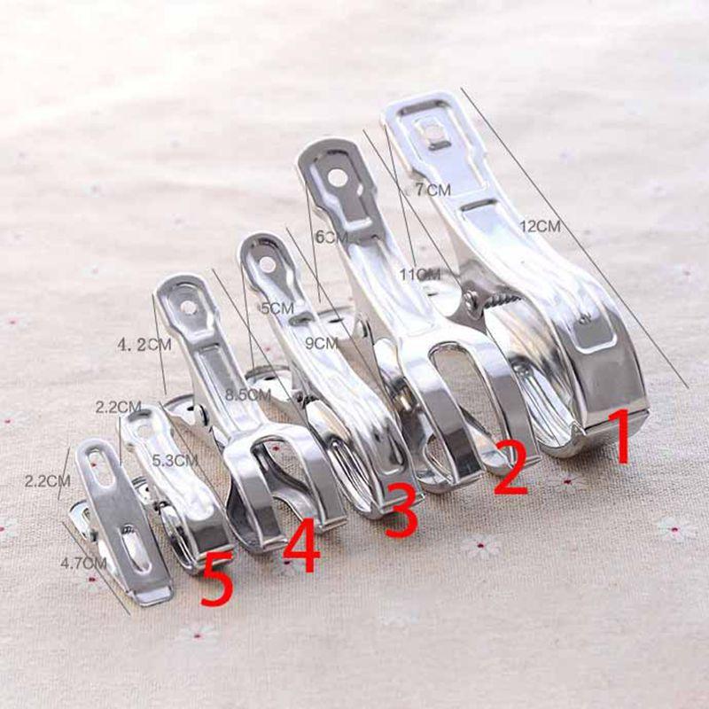 

10 шт. больших зажимов из нержавеющей стали для сушки одежды в домашних условиях, ветрозащитные прищепки для белья, зажимы для пляжных полотенец 1