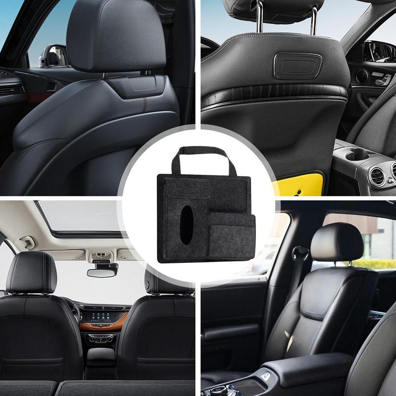 Car Seat Organizer Kids Tissue Holder Car Seat Organizer Felt Car Seat Bag Car Seat Storage Bag Multi-Pocket Car Storage
