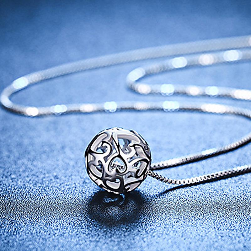 Trendy Hollow Round Bead Pendant Necklace for Women