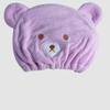 Cute Cartoon Bear Shower Caps Hair-drying Cap Coral Velvet Quick-drying Hat for Kids Super Absorbent Towels Bathroom Accessories