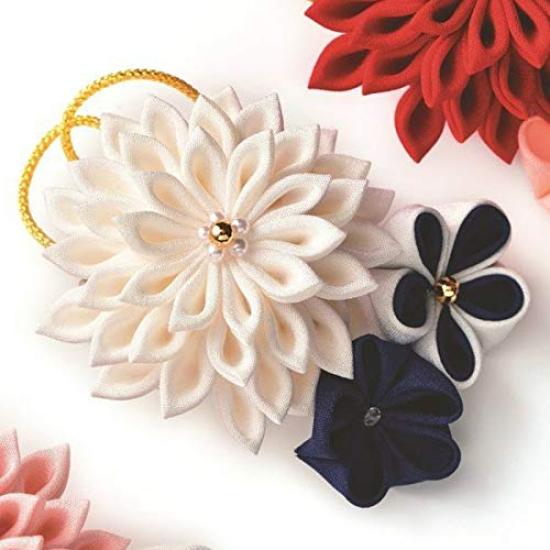 Takagi Seni Panami Chirimen Craft Kit Silk Sparkling Brooch White "Pure Tsumami-Zaiku LH-453"