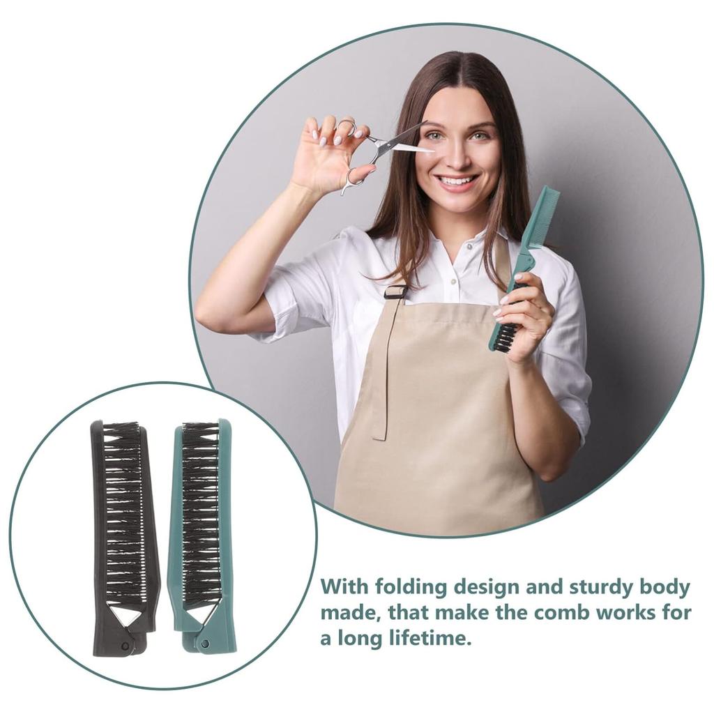 2PCS Double Headed Foldable Hair Brush Detangler Comb Detangling Comb Compact Hair Brush Folding Hair Combs Travel Comb Pocket Hair Comb Folding Hair