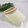 Summer travel sunscreen visor straw woven topless hat children's tide fashion versatile empty top straw hat cap