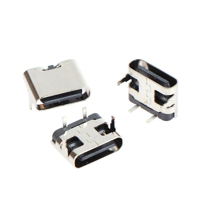 10Pcs Type-C Female Seat 2 Pin Plug Micro Connector Socket Usb Power Jack Dock For Mobile Phone Charging Port