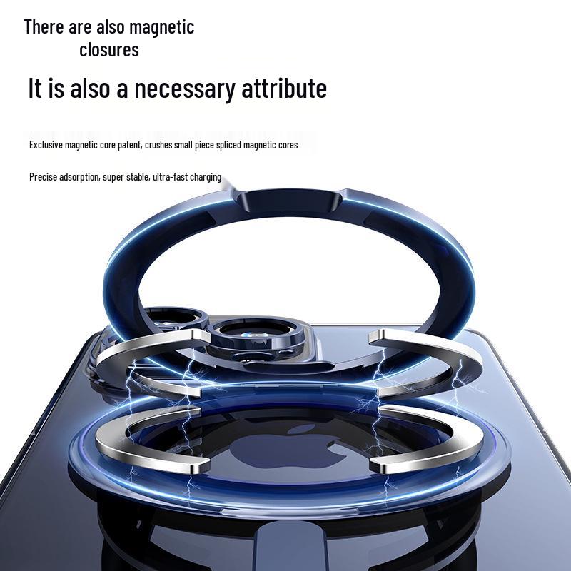 iPhone 16 Case: Rotating Magnetic Stand, Ultra-thin Electroplated for 13, 14 Pro Max, 15