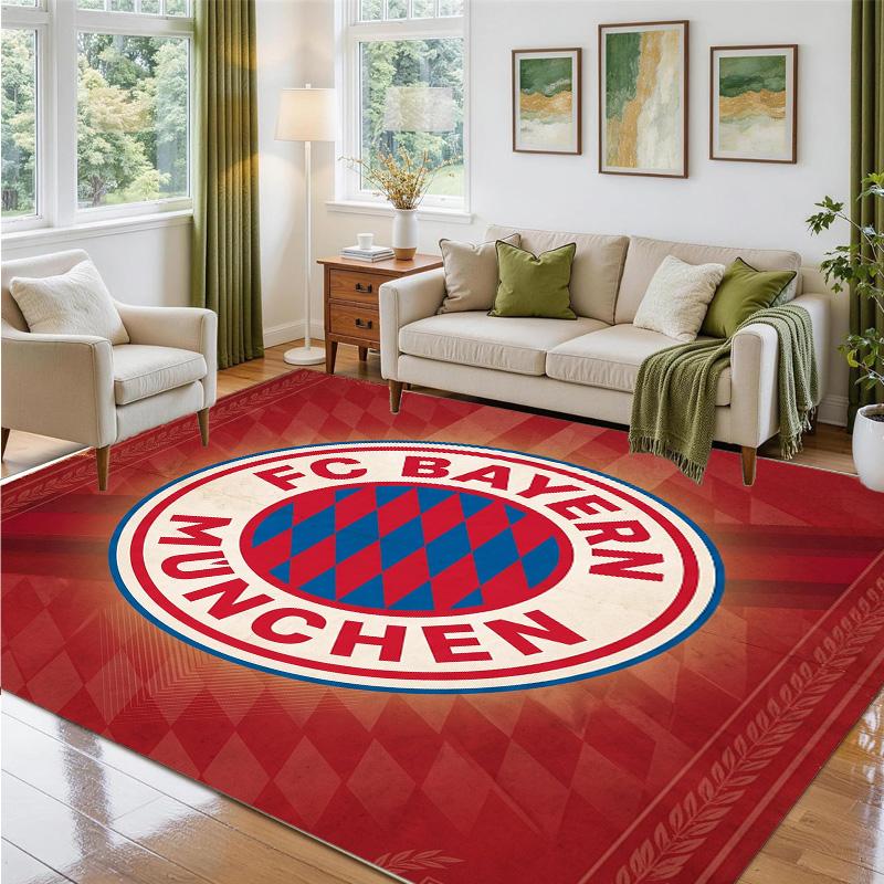 Bayern Munich Design Crystal Velvet Rug Soft Decorative Mat for Bedroom Entrance