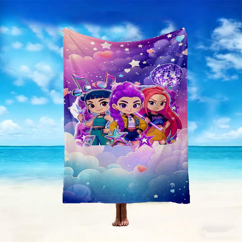 Soft Kpop Demon Hunters Blanket Perfect for Snuggling Up on the Sofa, Ideal for Cozying Up in the Bedroom