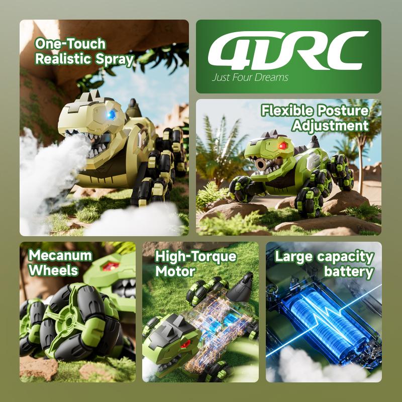 2026 Multifunktionale Y12 Dinosaurier Fernbedienungsautos 8WD RC Stunt-/Gesten-Erkennung RC Drift-Auto mit LED-Licht und Sprühfunktion Elektrisches Kinderspielzeug Geschenke