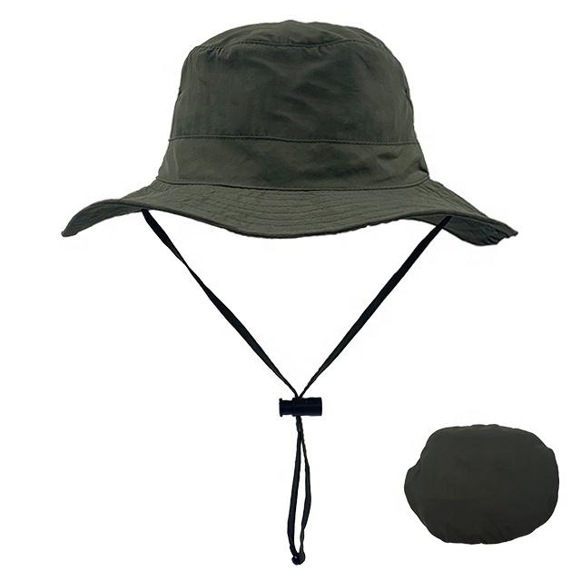 Hochwertige Outdoor-Sonnenschutz-Atmungsaktive Einfache Wanderhüte Jagd-Reisekappe Angelkappe Mit Kordel
