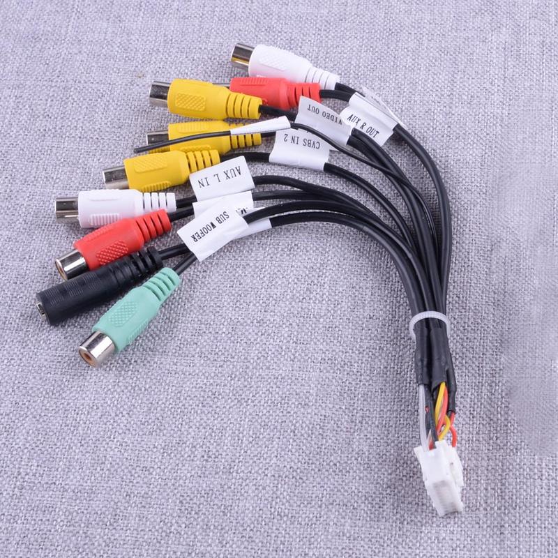 20-контактный автомобильный стерео радио видео аудио Aux вход RCA выход штекерный кабель адаптер