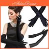 Elastic Spandex High Sun Protection Long Gloves Party Nightclub Wedding Performance Black Gloves