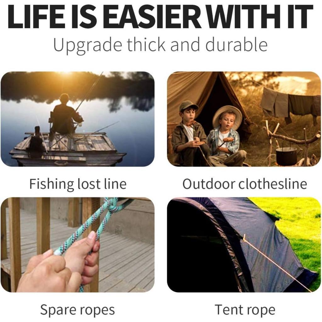 Retractable Travel Clothes Cord Adjustable 32ft/10M Camping Clothesline Laundry Drying Rope for Hotel Trip Outdoor Washing Lines