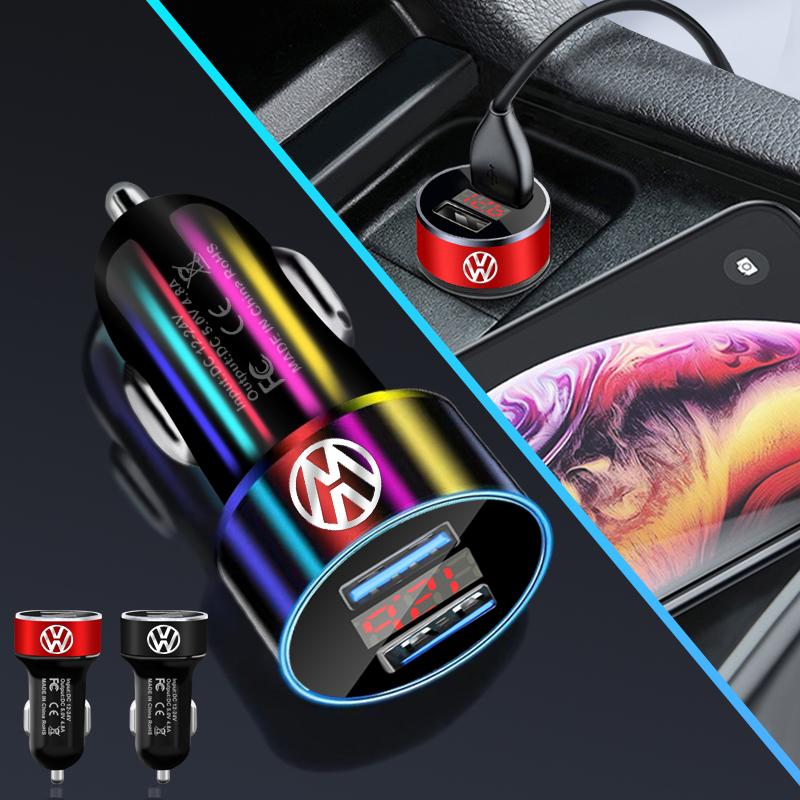 Car Charger Dual USB Ports Super Fast Charging Car Accessories For Volkswagen Golf GTI MK1 MK2 MK3 MK4 MK5 MK6 MK7 MK8