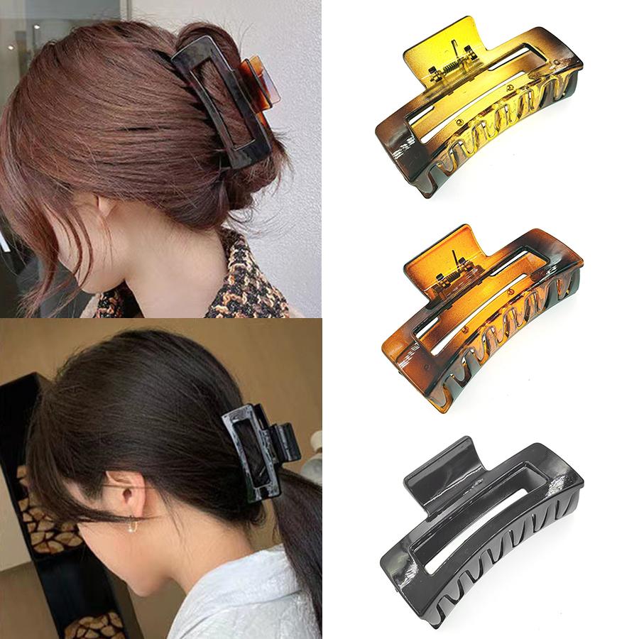 

Temperament Horsetail Claw Headdress Hair Clamp Clip Simple Charming Women Ins Fashion Hair Accessories Hair Claw Large Square Hairpin New Unique