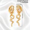 Exaggerated Metal Twisted Spiral Drop Earrings For Women Vintage Gold Color Irregular Curved Dangle Earrings Jewelry Accessories