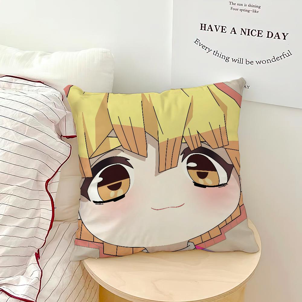 Anime Manga Art Chibi D-Demons S-Slayers Cushion Cover Soft Pillow Case For Sofa Living Room Home Office Decor Protective Covers
