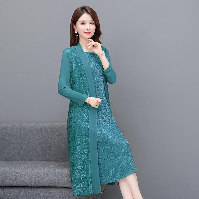 

2023 Summer Two-Piece Dress with Mid-Length Cardigan Shawl 4XL жёлтый