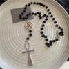 Gothic Y2K Punk Red Butterfly Black Heart Cross Pendent Chain Necklaces For Women Men Halloween Grunge EMO Jewelry Accessories